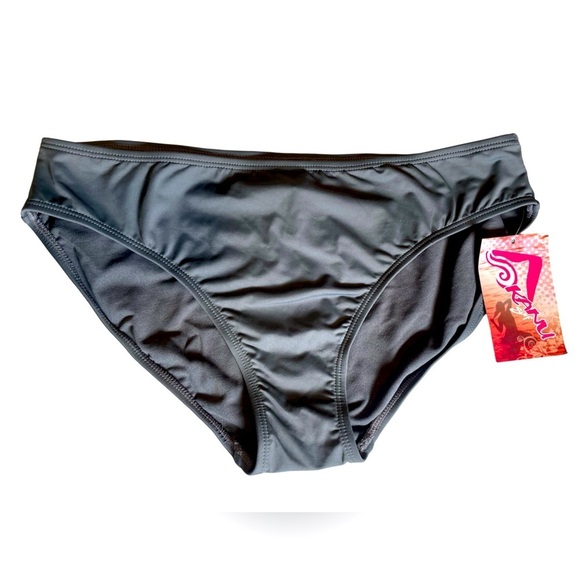 Kanu Surf Women's Low Rise Bikini Bottoms Charcoal Gray Sz 14 Swim Suit Sports - Picture 1 of 9